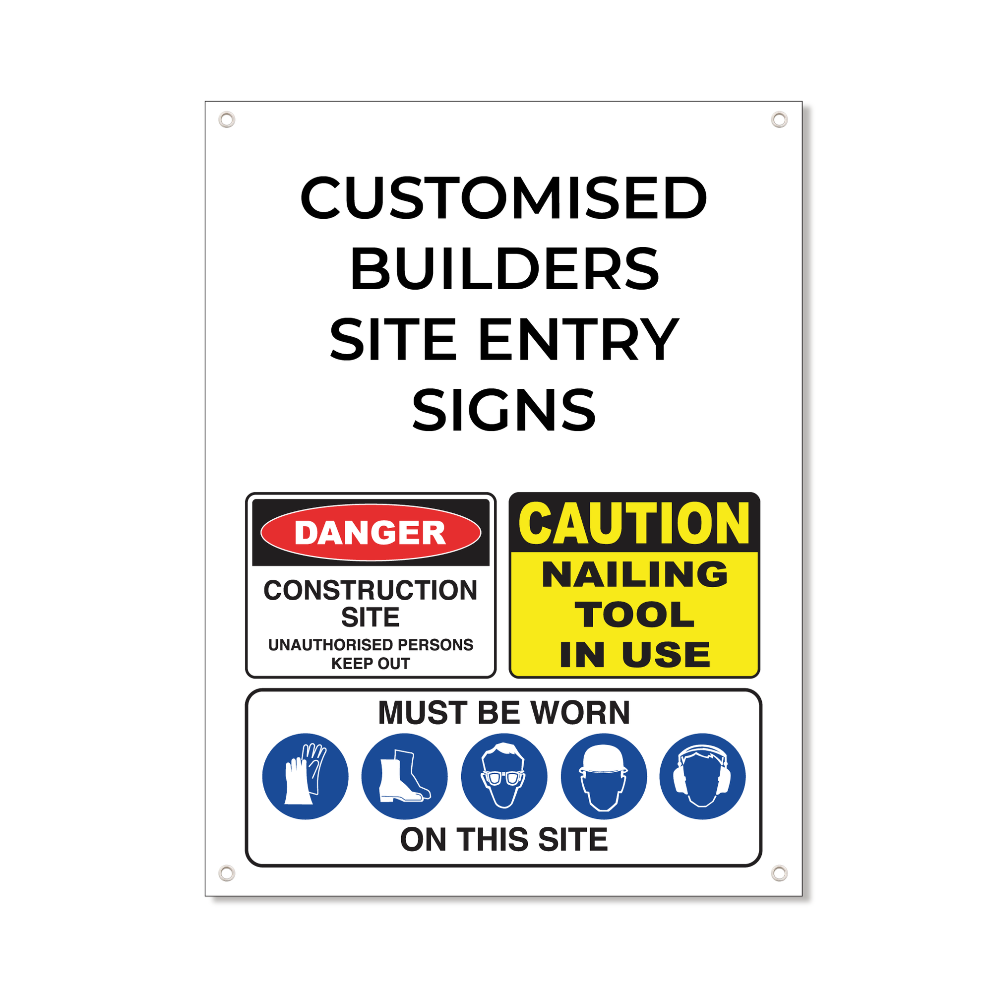 Corflute Signs - Site Entry PPE