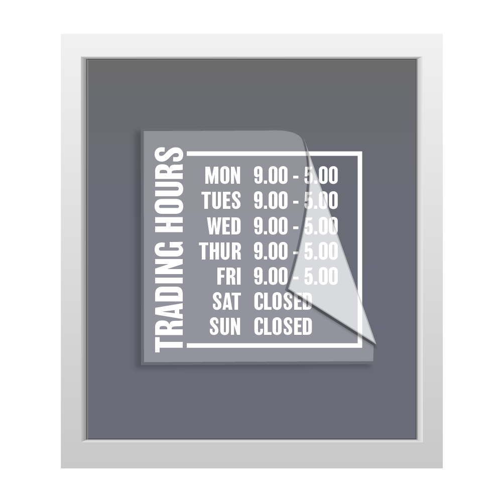 Trading Hours Stickers