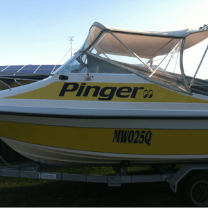 Boat name in black