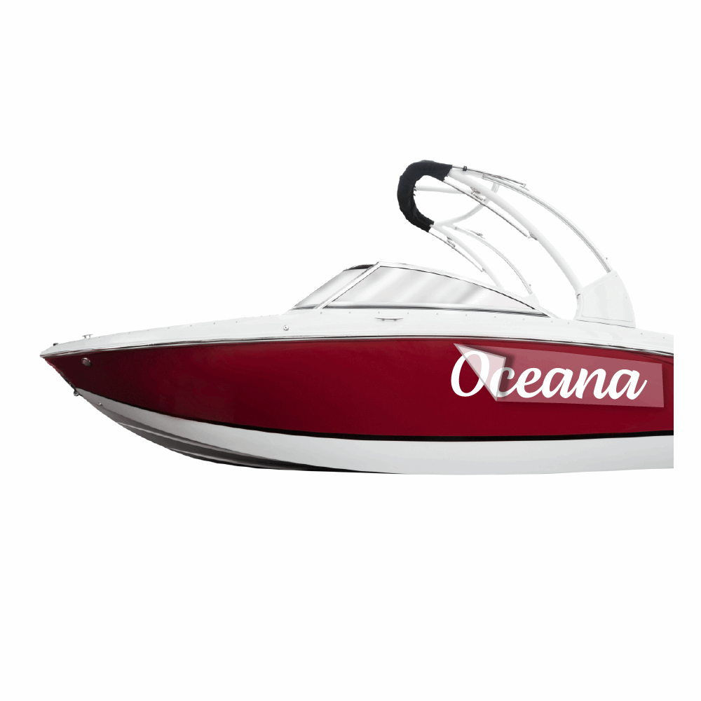 One colour cut out boat names with no background