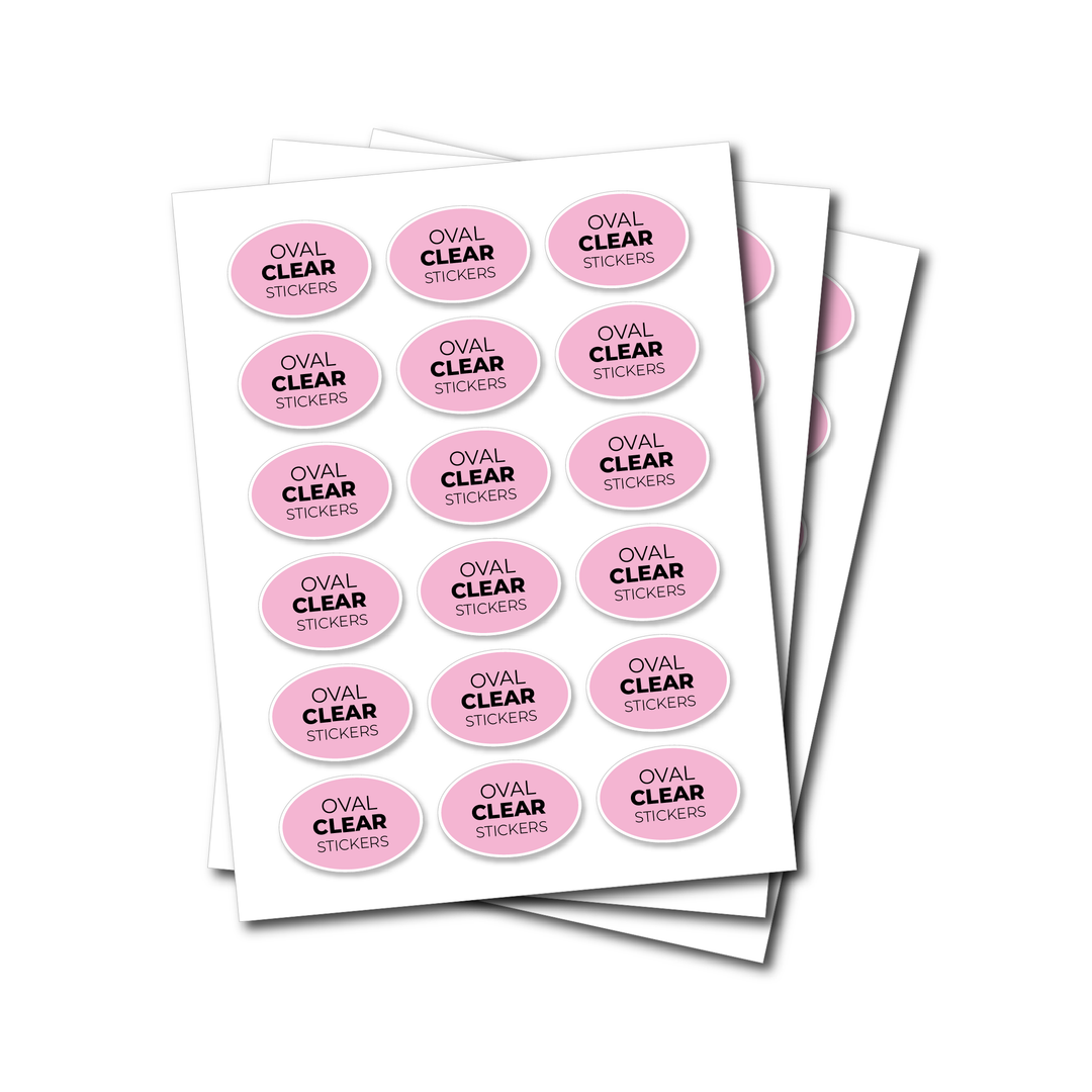 Clear Vinyl Sticker Sheets - Oval