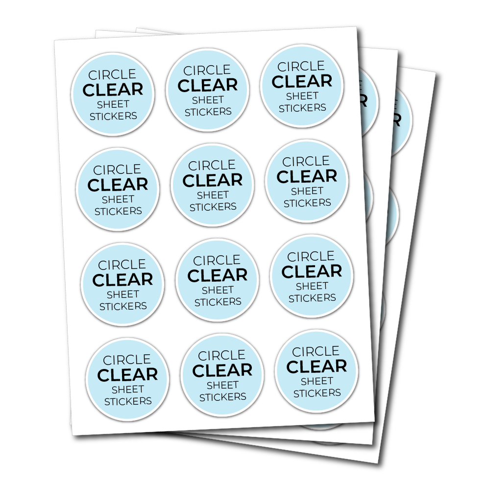 Clear Vinyl Sticker Sheets - Circle