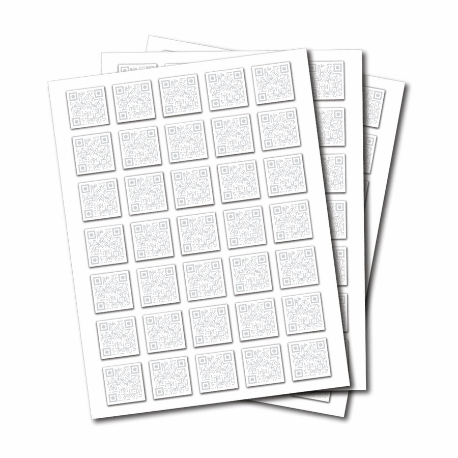 Clear Small QR Code Vinyl Stickers on Sheets - Single QR Code File Onl ...