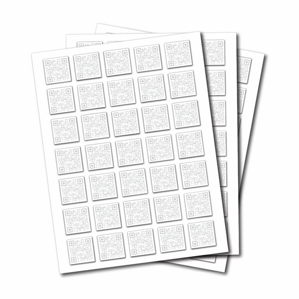 Small Code Sheet Clear Small QR Code Vinyl Stickers on Sheets - Single QR Code File Onl ...