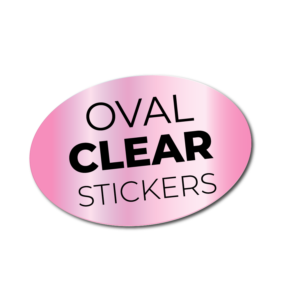 Clear vinyl oval stickers