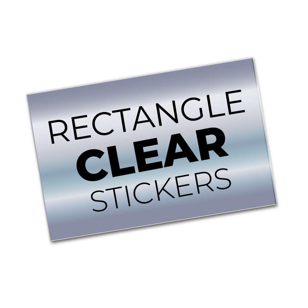 Clear vinyl rectangle stickers