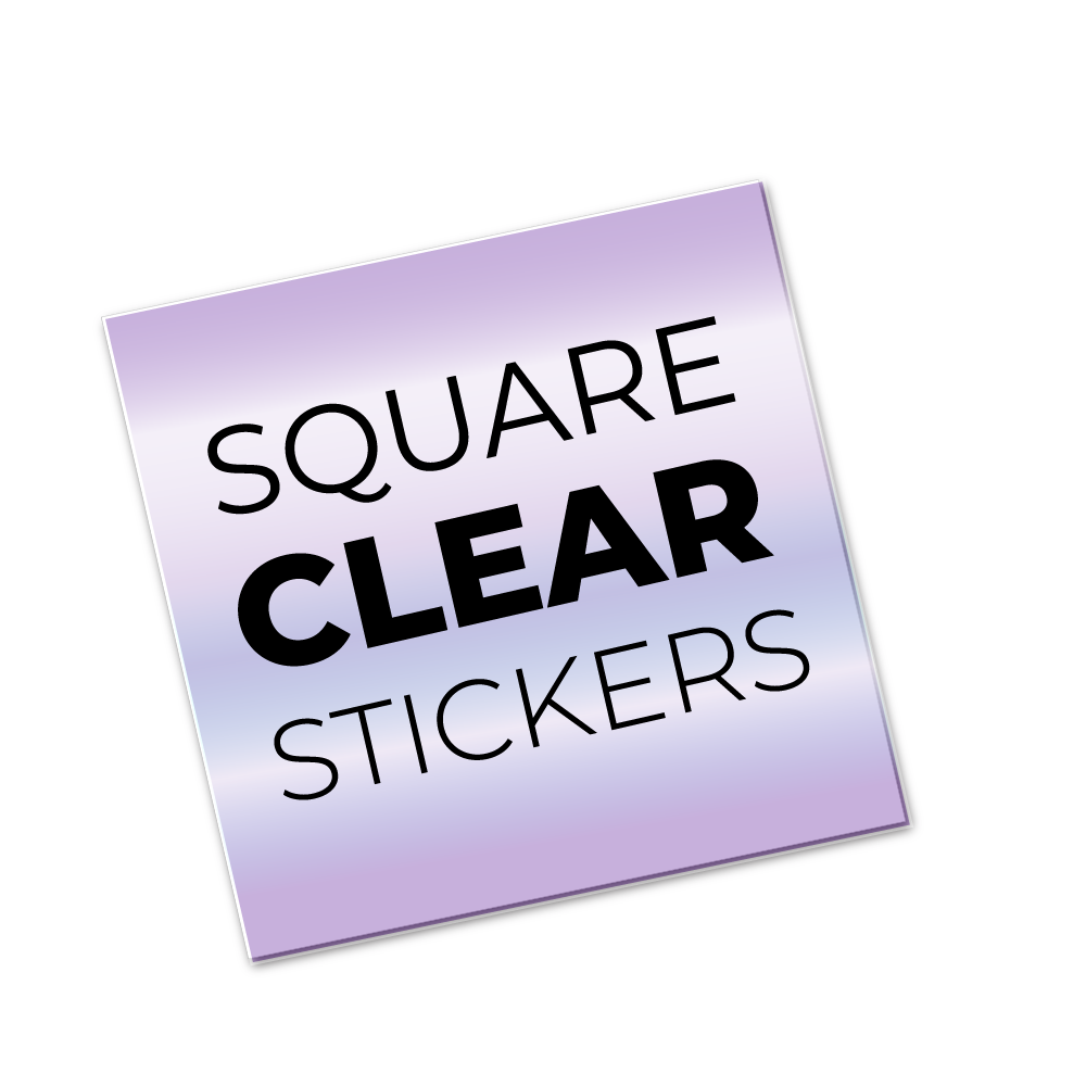 Clear vinyl square stickers