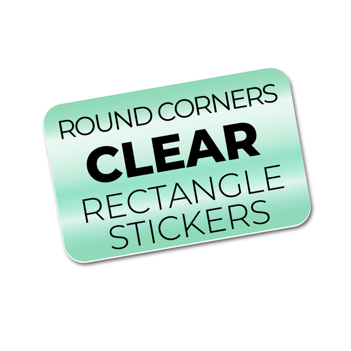 Clear vinyl stickers rectangle with rounded corners