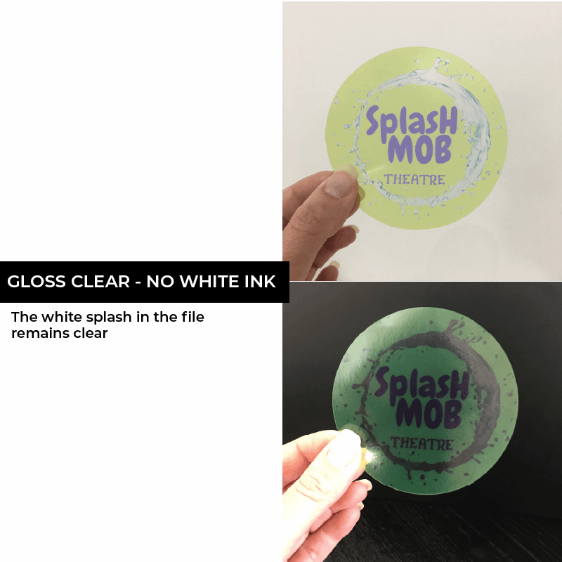 Sticker Sheets - Rectangle - Clear stickers with white ink