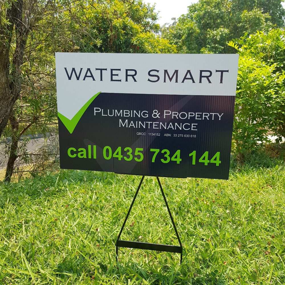 Custom printed business advertising corflute signs with ground spike