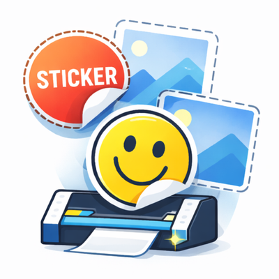 Cutting options for printed stickers