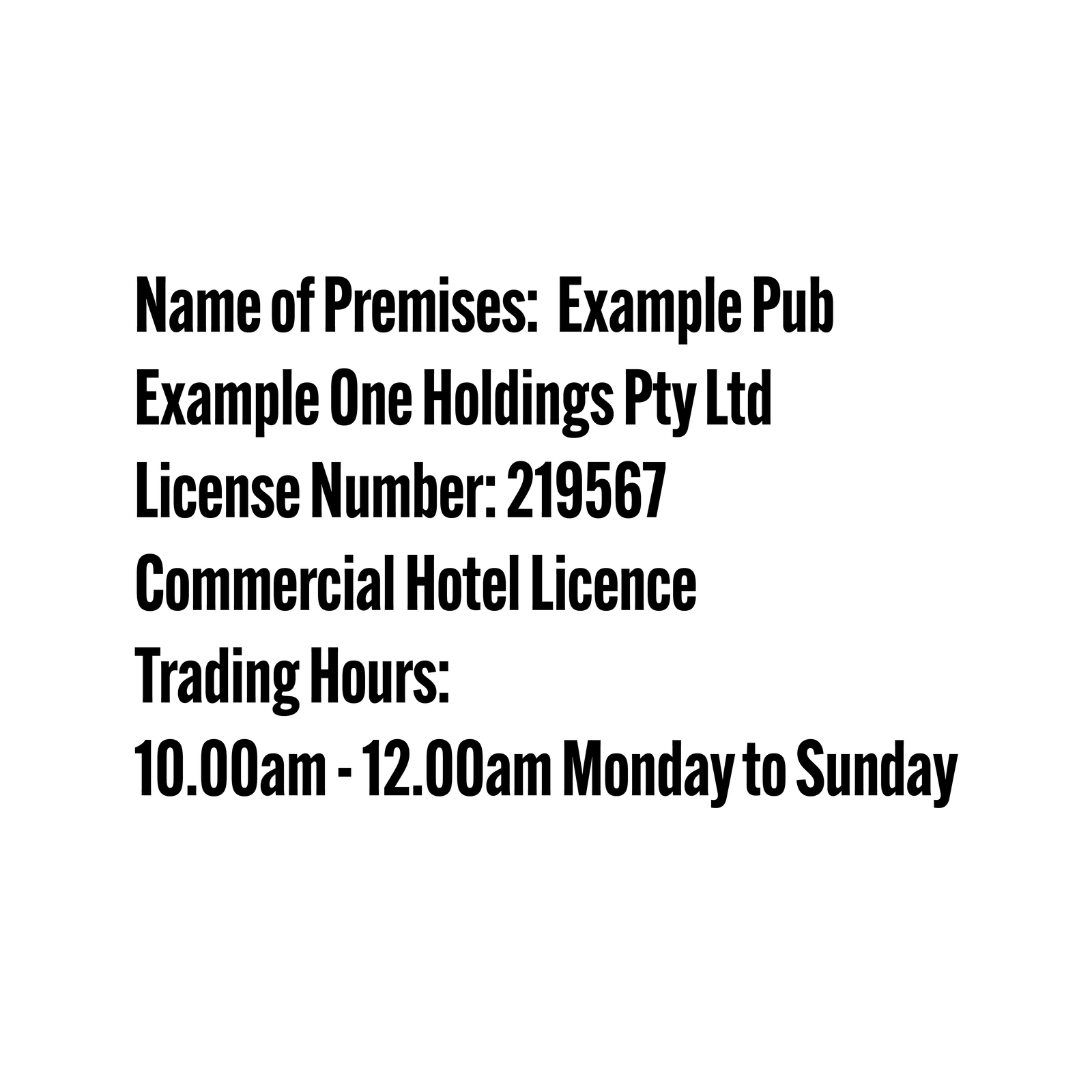 Liquor License Cut Lettering - Design 2