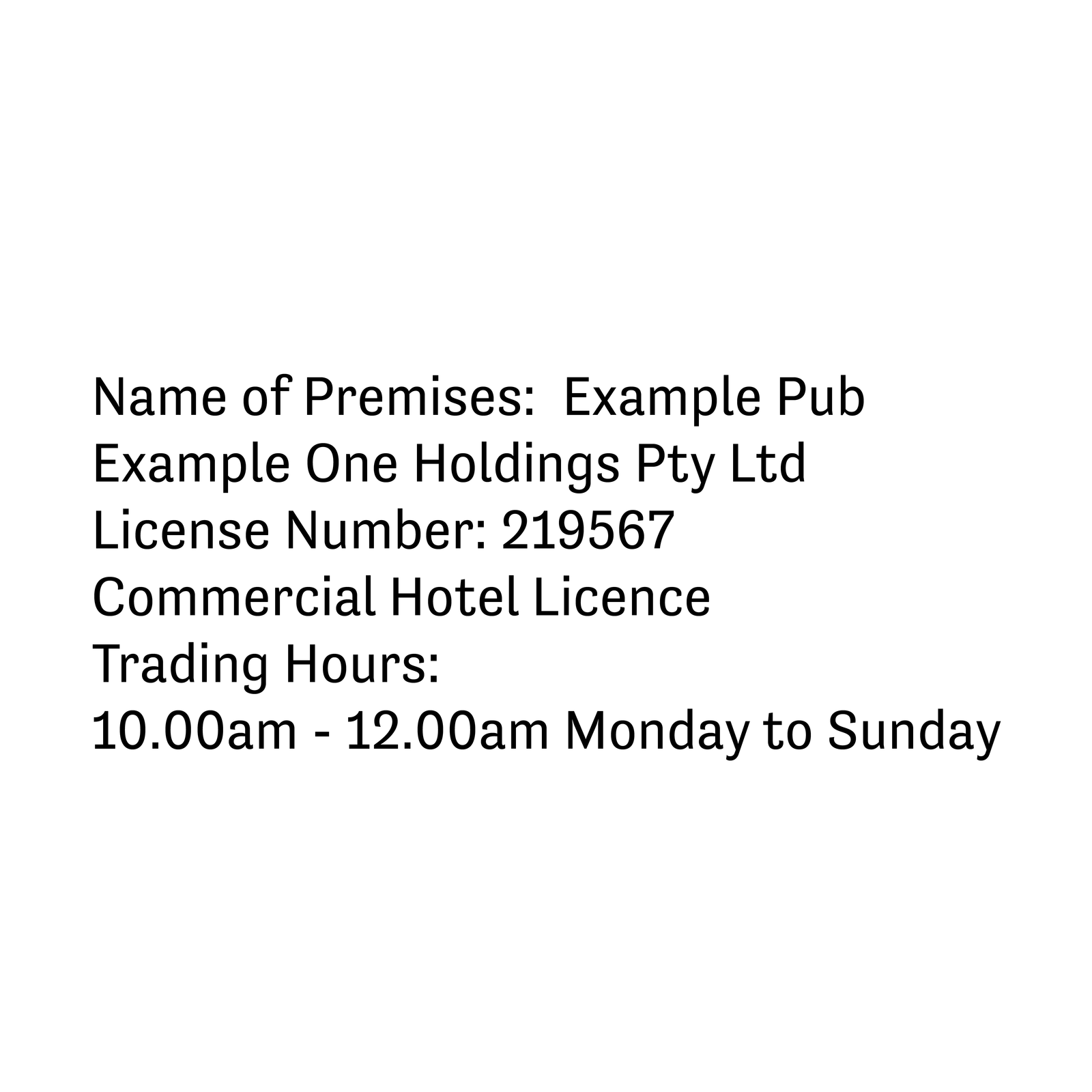 Liquor License Cut Lettering - Design 4