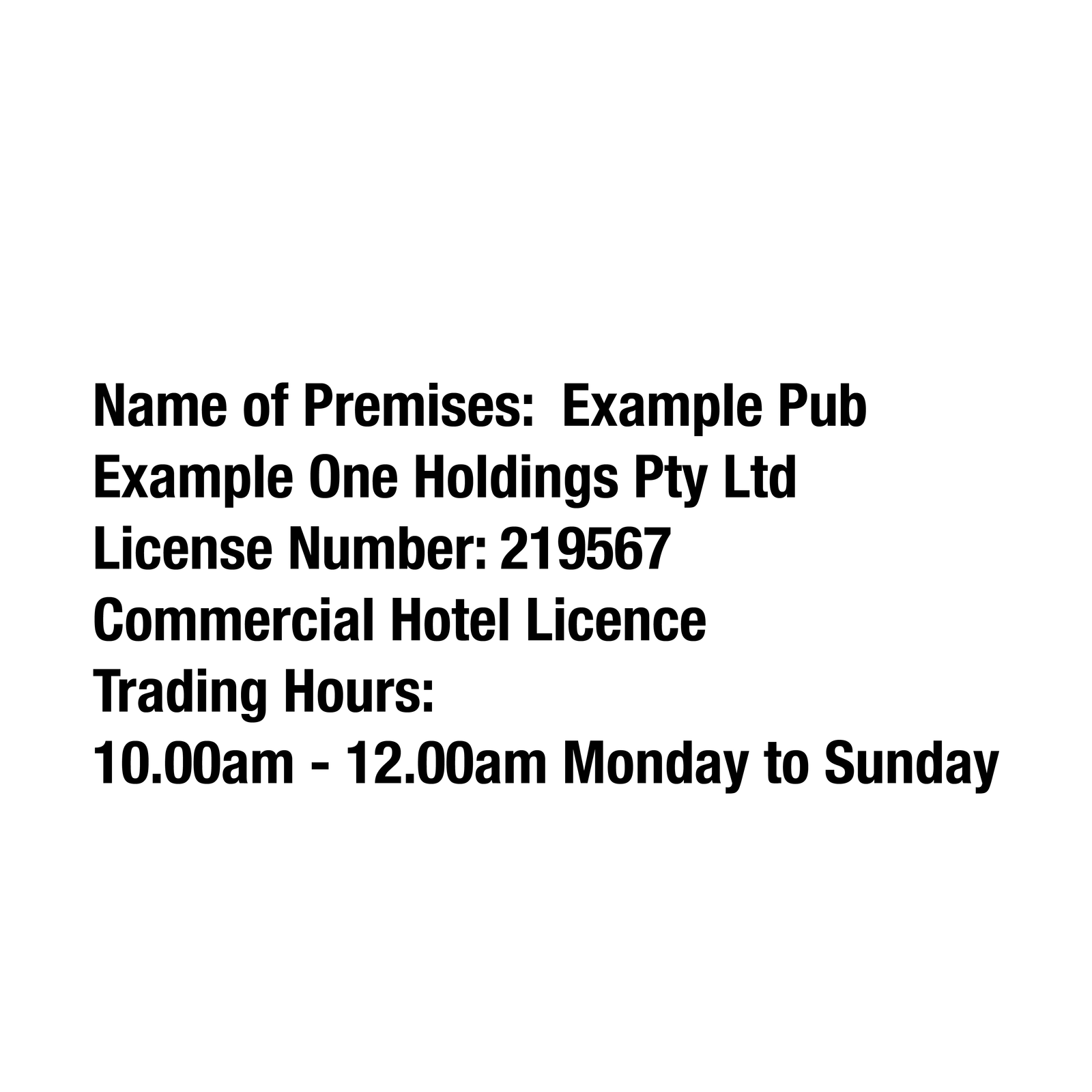 Liquor License Cut Lettering - Design 1