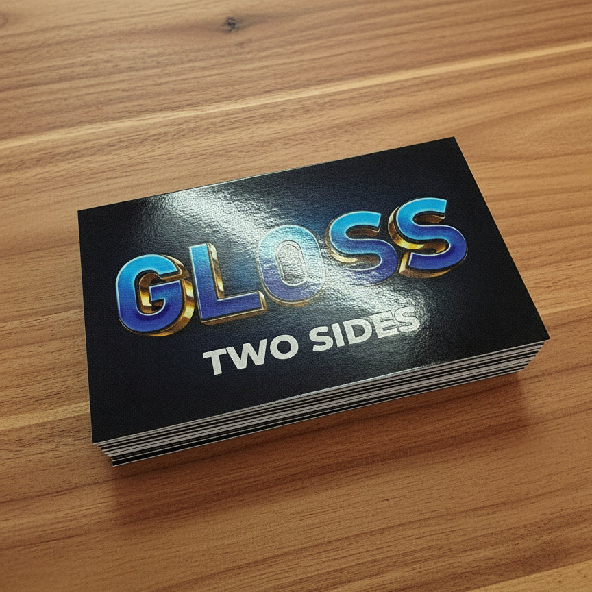 Gloss finish business cards on one side or two