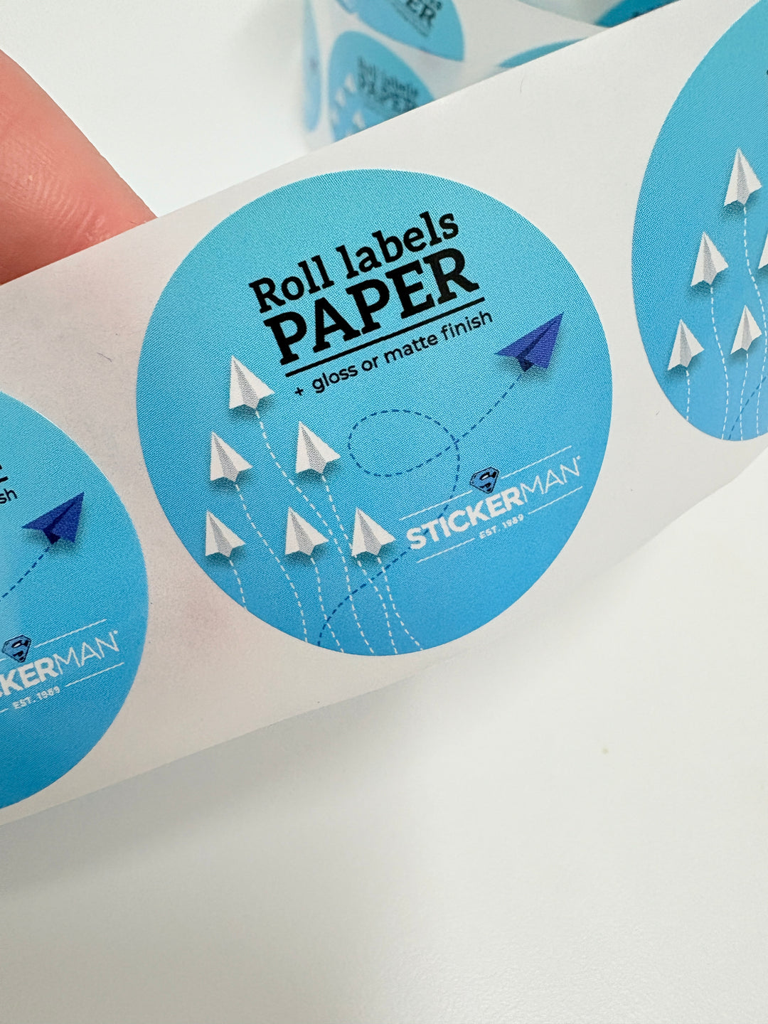 Sticker Rolls - SMOOTH PAPER  - Laser Cut - Custom Size