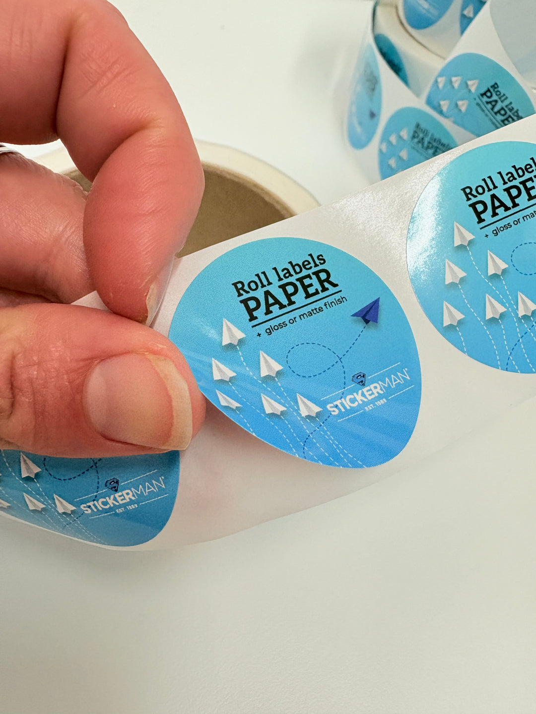 Sticker Rolls - SMOOTH PAPER  - Laser Cut - Custom Size