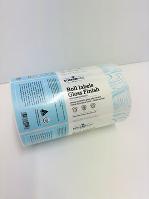 Sticker Rolls - WHITE SYNTHETIC - Laser Cut  - Custom Size