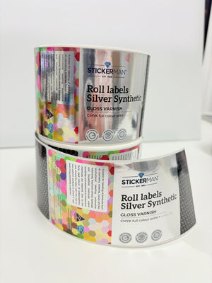 Sticker Rolls - SILVER FOIL - Laser Cut  - Custom Size