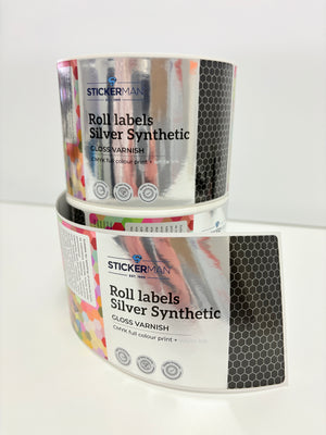 Sticker Rolls - SILVER FOIL - Laser Cut  - Custom Size