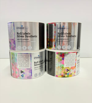 Sticker Rolls - SILVER FOIL - Laser Cut  - Custom Size