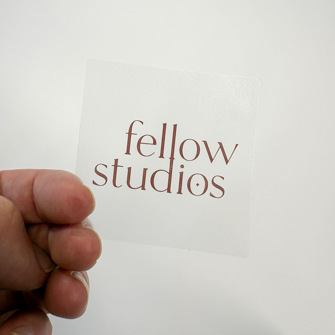 Clear vinyl square stickers