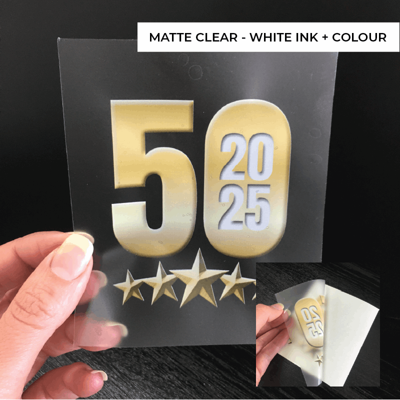 Sticker Sheets - Rectangle - Clear stickers with white ink