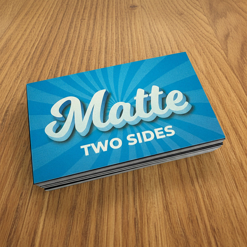 Business cards with matte finish on one side or two sides