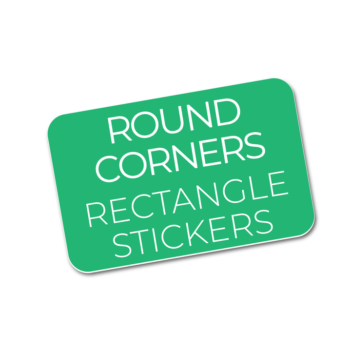 Vinyl rectangle stickers with rounded corners