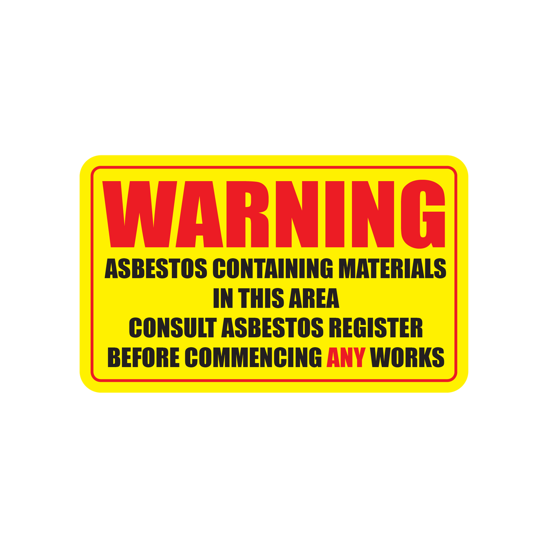 WARNING ASBESTOS CONTAINING MATERIALS IN THIS AREA - S25