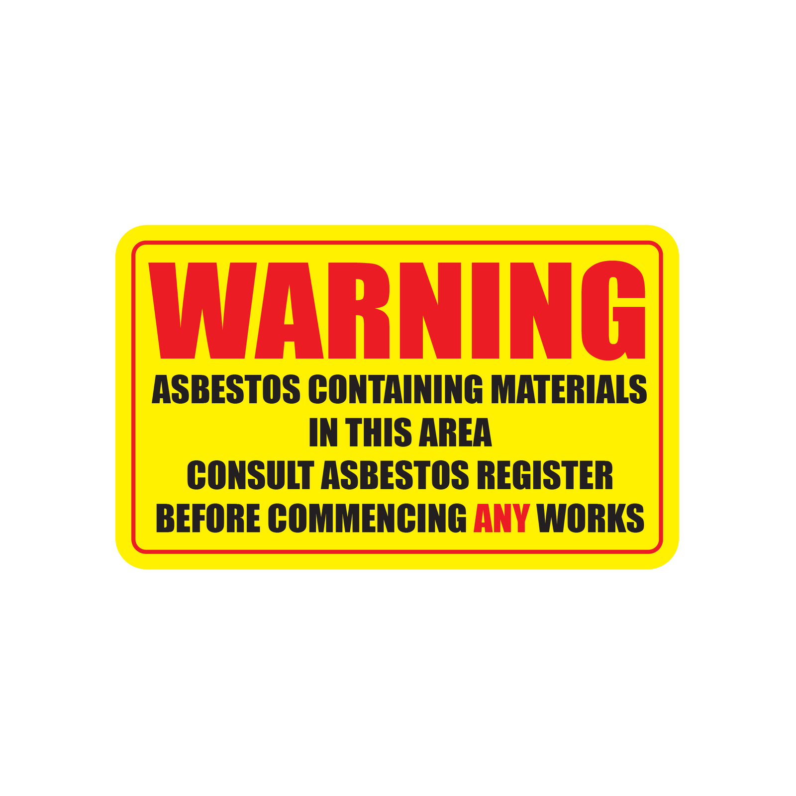 WARNING ASBESTOS CONTAINING MATERIALS IN THIS AREA - S25
