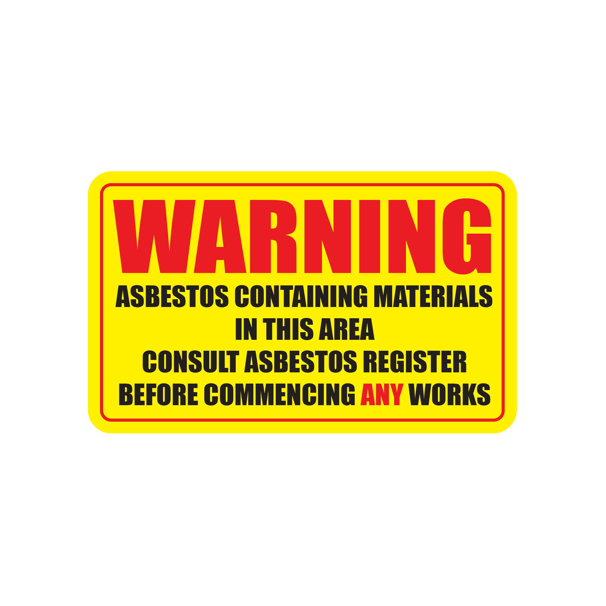 WARNING ASBESTOS CONTAINING MATERIALS IN THIS AREA - S25