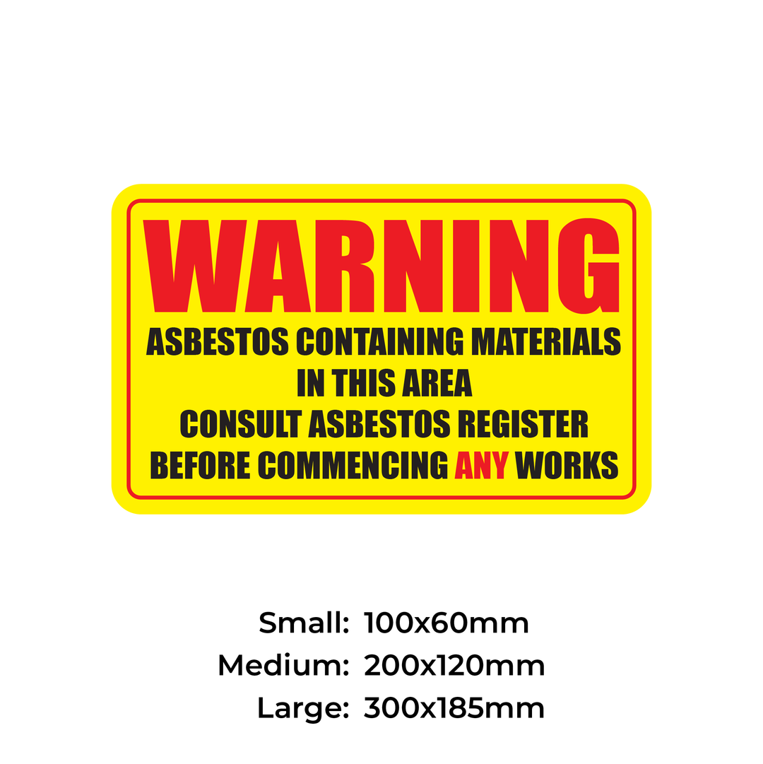 WARNING ASBESTOS CONTAINING MATERIALS IN THIS AREA - S25