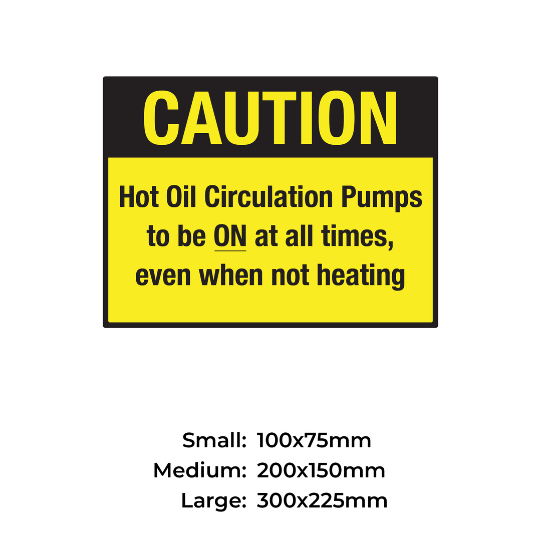 Caution - Hot oil circulation pumps - S42
