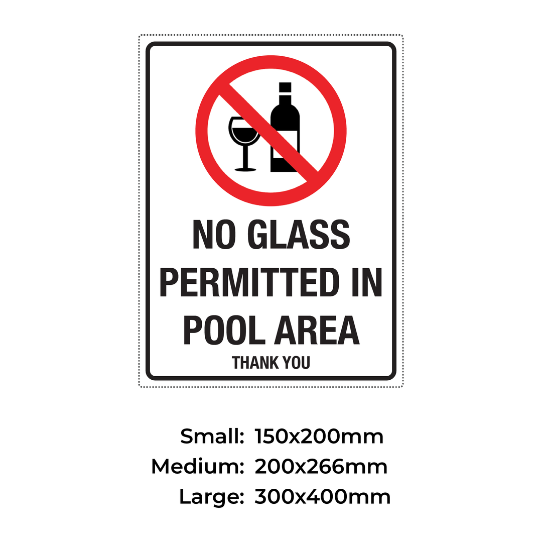 No Glass Permitted in Pool Area - S47