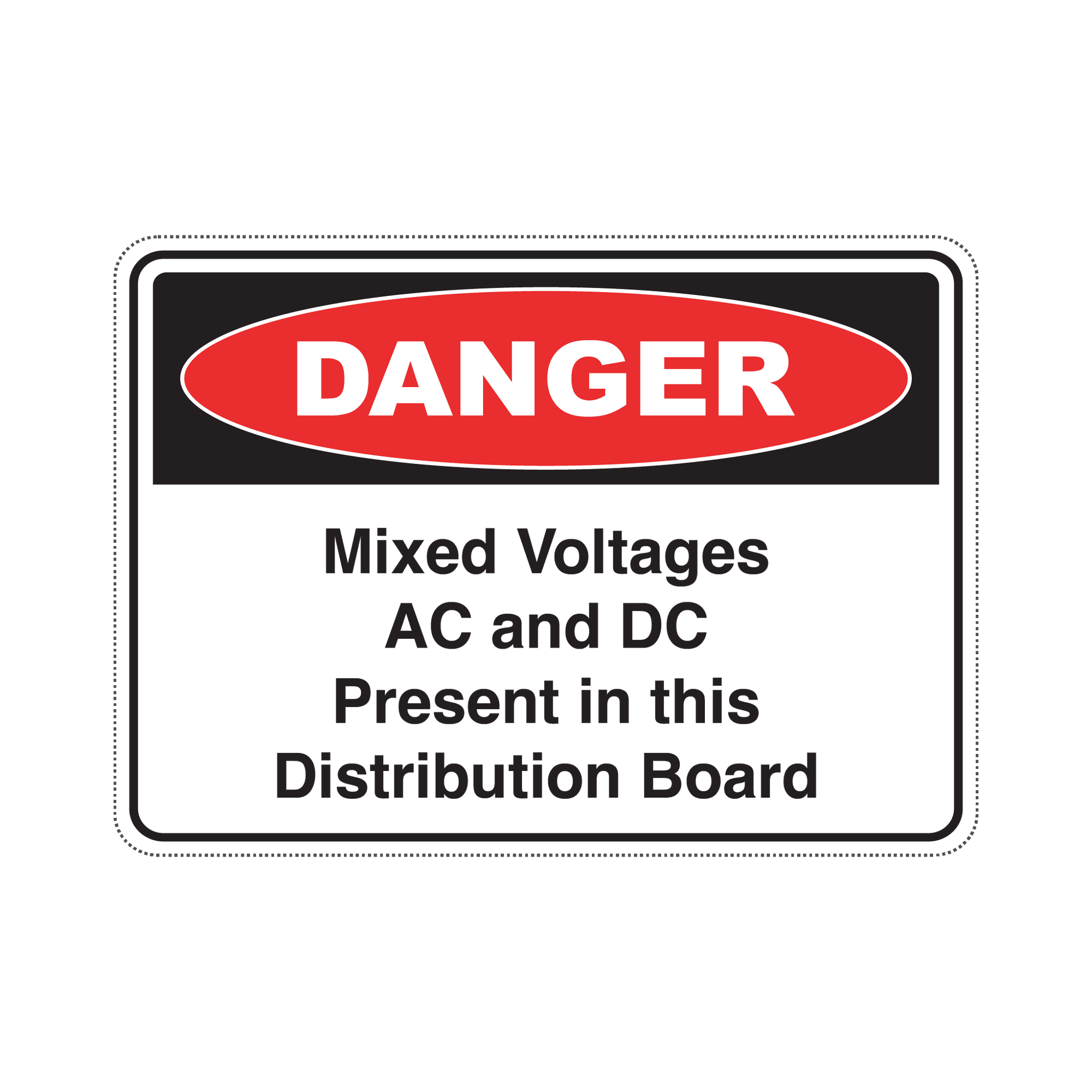 Dc's Warning Sticker DANGER AC & DC MIXED VOLTAGES - S9 – Stickerman Australia