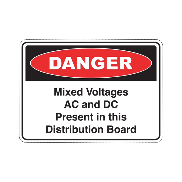 DANGER AC & DC MIXED VOLTAGES - S9 - Stickerman Australia