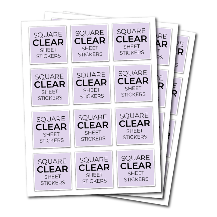 Clear Vinyl Sticker Sheets - Square