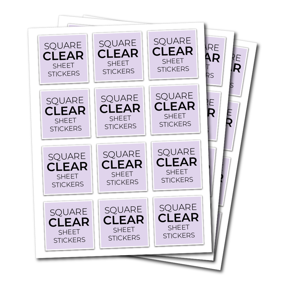 Clear Vinyl Sticker Sheets - Square