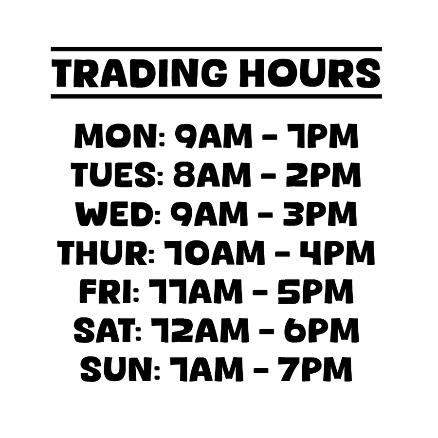 Trading Hours Stickers – Stickerman Australia