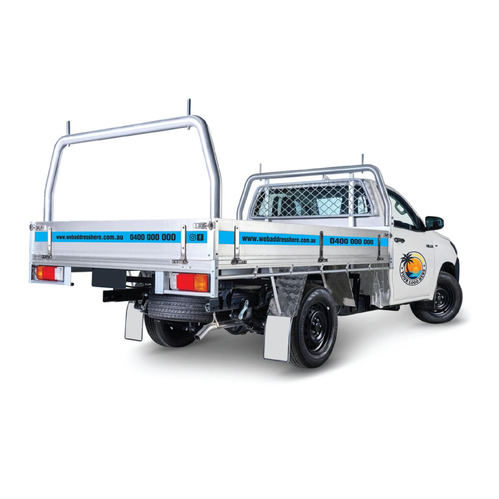 Vehicle Aluminium Ute Tray Signage Decals