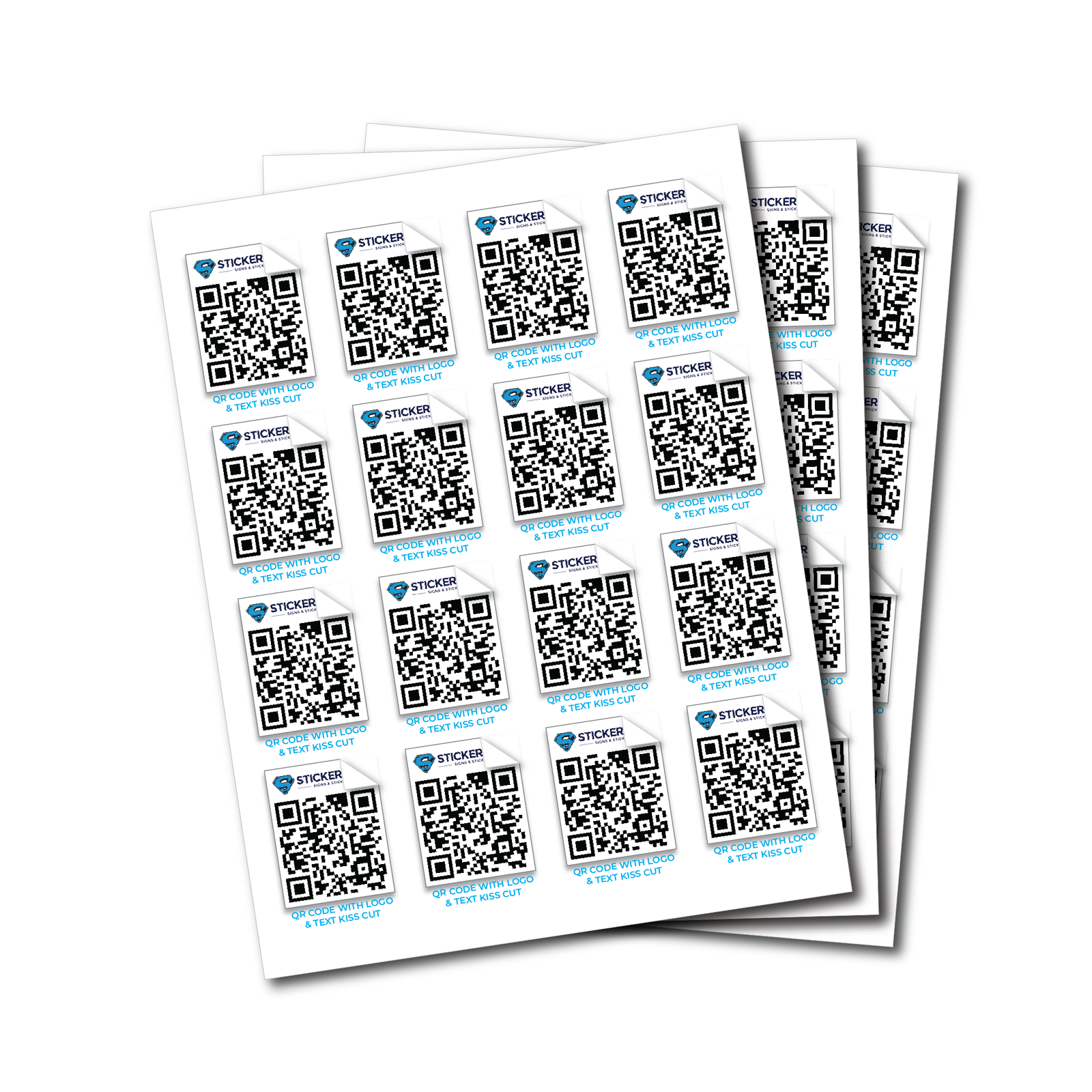 Small QR Code Vinyl Stickers on Sheets - Multiple Files (Variable Data)