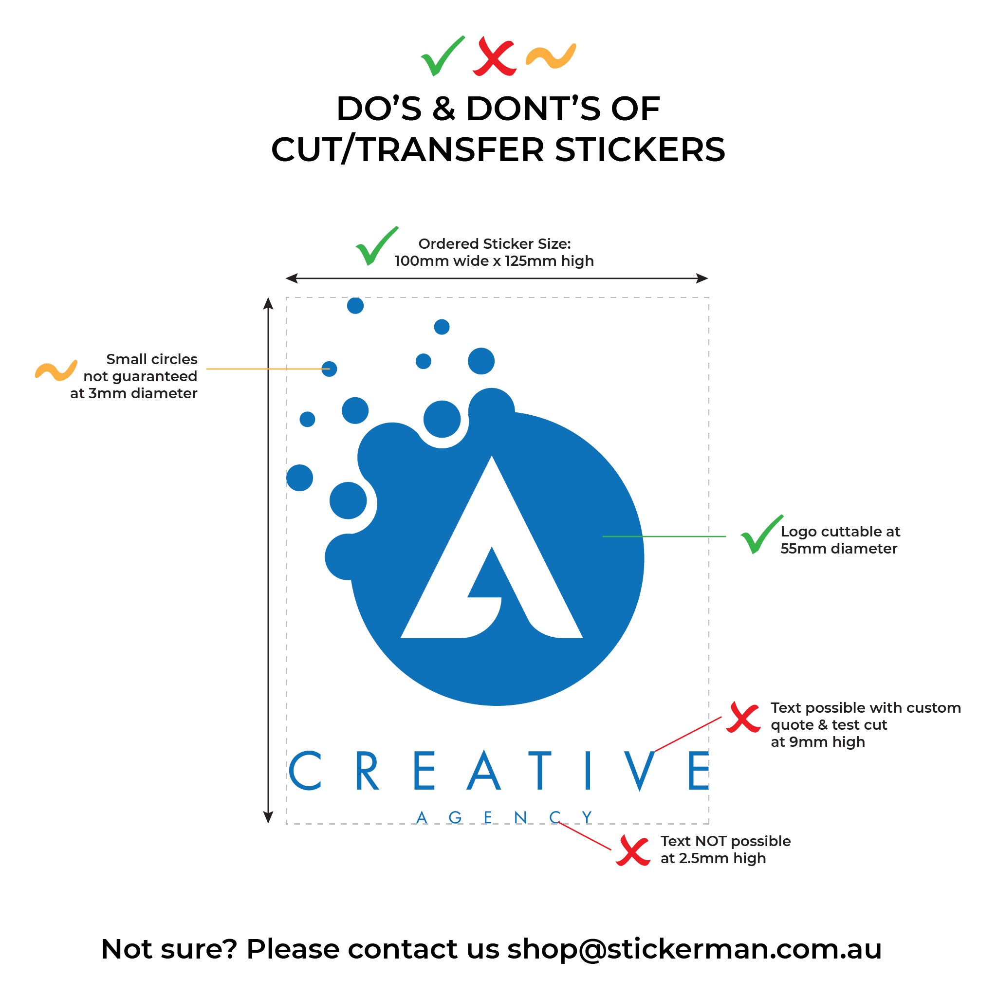 No background stickers - Solid pre-coloured vinyl - Stickerman Australia