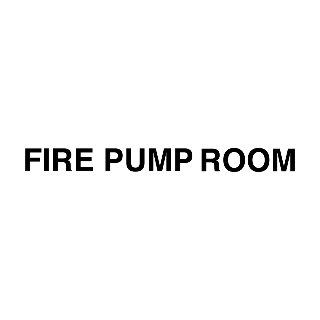 Fire Safety Stickers - FIRE PUMP ROOM