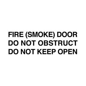 Fire Door Stickers - F2: FIRE (SMOKE) DOOR, DO NOT OBSTUCT, DO NOT KEEP OPEN