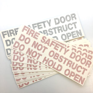 Fire Door Stickers - FIRE (SMOKE) DOOR, DO NOT OBSTUCT, DO NOT KEEP OPEN