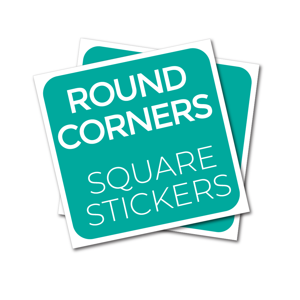 Square stickers with rounded corners